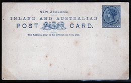 New Zealand Queen Victoria Ready Printed Postcard For Use Between New Zealand And Australia - Postwaardestukken