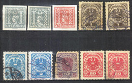 Autriche - 1921 - 22 -  10 Timbres - Other & Unclassified
