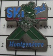 1415a Pin's Pins / Beau Et Rare / SPORTS / STATION SPORTS D'HIVER SKI CLUB MONTGENEVRE Le Planter Du Baton ! - Sports D'hiver