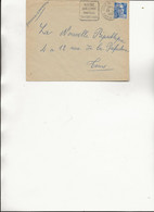 LETTRE AFFRANCHIE N° 886 - OBLITERATION DAGUIN " VISITEZ  CHEVERNY -CHATEAU TAPISSERIES -ANNEE 1954 - Mechanical Postmarks (Advertisement)