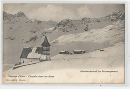 Suisse - Fr Fribourg Cachet Posieux Paysage D'hiver Chapelle Dans Les Alpes 1905 - Chapelle