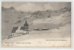 Suisse - Fr Fribourg Cachet Posieux Paysage D'hiver Chapelle Dans Les Alpes 1905 - FR Freiburg