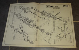 PETITE AFFICHE ITOM TORINO COUPE, VUE ECLATEE MOTORE ASTOR 50 PARTI RICAMBIO, CICLOMOTORE, CYCLOMOTEUR - Moto