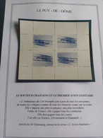 Bloc 4 Vignettes Avion Sanitaire Français Conçu Par Le Docteur Chassaing -  Vignette Avion Sanitaire-1970- - Cruz Roja