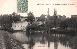14203 CONDOM  Vue  Des   Bains Et Quartier Saint Michel ( Blanchisseuses)     (Recto-verso) 32 - Condom