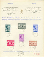 N°532/537 - Série CHAPELLE MUSICALE REINE ELISABETH Sur Feuillet 1 Jour Avec Signature De La Reine 1-5-1940, Numéroté 10 - Cartas & Documentos