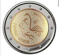 2 EURO ESTONIA  2021 COMMEMORATIVO POPOLO UGRO-FINNICI  FIOR DI CONIO     B.U. FROM ROLLS - Estland