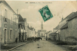 Derval * La Rue De La Mairie * Attelage * Postes Ptt - Derval