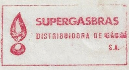 Brazil 1987 Fragment Cover Meter Stamp Slogan Supergasbrás Gas Distributor Rio De Janeiro / Castelo Flame Fire Energy - Gas