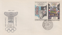 Enveloppe  FDC  1er  Jour    TCHECOSLOVAQUIE   Jeux   Olympiques   MEXICO   1968 - Verano 1968: México