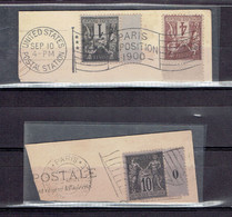 2 LOTS PARIS EXPO + DRAPEAU RF - OB MECANIQUE UNITED STATES POSTAL STATION 10 SEPT + DRAPEAU PARIS EXPO 1900 - TTB - 1900 – Pariis (France)