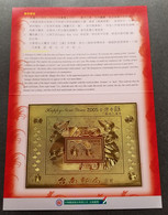 Taiwan Year Of The Rooster 2004 2005 Lunar Zodiac (folder Set MNH *gold *vignette - Unused Stamps