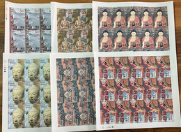 India 2007 2550 Years Of Mahaparinirvana Of The Buddha 6 FULL SHEET SET MNH Folded From Perf As Scan Difficult To Get - Mythologie