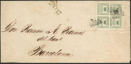 España - Edi O 130 - Carta Con Texto Impreso Madrid 25/1/1876 A Barcelona + Marca "Franco" En El Frontal - Briefe U. Dokumente