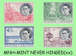 1955 ** RUANDA-URUNDI RU 196/199 MNH KING'S TRAVEL SET  ( X 4 Stamps ) - Ongebruikt