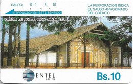 Bolivia - Entel (Tamura) - Iglesia De Concepción, Santa Cruz, 10Bs, 1994, Used - Bolivië