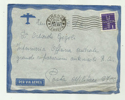 FRANCOBOLLO LIRE 1 SU BUSTA VIA AEREA 1942 CON LETTERA PM 3700 - Poste Aérienne