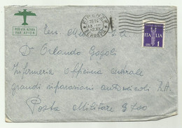 BUSTA CON LETTERA LIRE 1 VIA AEREA POSTA MILITARE 3700 1942 - Poststempel