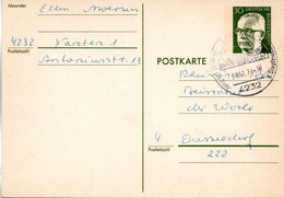 BRD Amtl.Ganzs.-Postkarte  P 110a WSt."Bundespräsident Dr. Gustav Heinemann" 30 (Pf) Grün, SSt 21.1.74 XANTEN 1 - Postkarten - Gebraucht