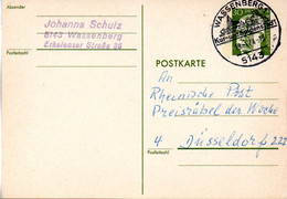 BRD Amtl.Ganzs.-Postkarte  P 110a WSt."Bundespräsident Dr. Gustav Heinemann" 30 (Pf) Grün, SSt 19.1.74 WASSENBERG - Postkarten - Gebraucht