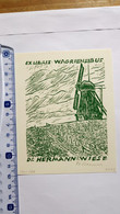 Exlibris Ex-libris Friedrich Rasmus. Moulin á Vent Wind Mill - Ex Libris