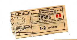 Ticket Transport Urbain Strasbourg Publicite Biere Perle - Europe