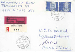 Express R Brief  Lachen SZ - Zürich          1975 - Cartas