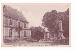 NEUVY-le-ROI - Le Monument Aux Morts, La Poste Et L'Hôtel De Ville - Neuvy-le-Roi