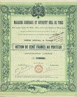 - Titre De 1907 - Magasins Généraux Et Entrepôt Réel De Tunis - Déco - Afrique