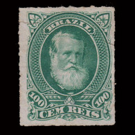 BRAZIL.1878-9.PEDRO II.100r.SCOTT 72.MNG NO GUM.ROULETTED - Oblitérés