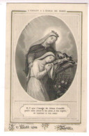 Image Pieuse Holy Card Superbe Carte En Mica Sur Le Thème De L'Enfant à L'école De Maris Datée 1892 - Devotieprenten