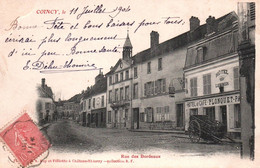 14244   COINCY  Rue Des Bordeaux  ( Animation Hôtel Lion Noir Plonquet  Charrette )    (Recto-verso) 02 - Sonstige & Ohne Zuordnung