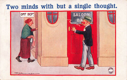 CPA Illustrateur Reg Maurice - Humour - Two Minds With But A Single Thought - Saloon Bar - Maurice