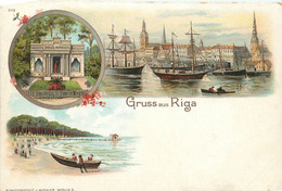 Delcampe - LETTONIE - RIGA - Gruss  --  Superbe (Let-01  ) Voir Scans Recto Et Verso ) - Lettland