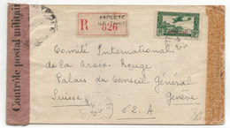 WW2 1943 ETABLISSEMENTS OCEANIE Ile TAHITI Recommandé PAPEETE > CROIX ROUGE SUISSE Genève Via US San Francisco New York - Covers & Documents