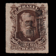 BRAZIL.1878-9.PEDRO II.260r.SCOTT 74.USED.ROULETTED - Gebraucht