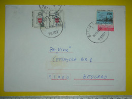 R,Yugoslavia,Bosnia,Republika Srpska Provisorium Cover,letter,Banja Luka Postal Seal,civil War RS Stamps Pair,rare - Brieven En Documenten