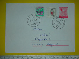 R,Yugoslavia Stationery Cover,Bosnia,Republika Srpska Provisorium Letter,Banja Luka Postal Seal,civil War RS Stamps,rare - Briefe U. Dokumente