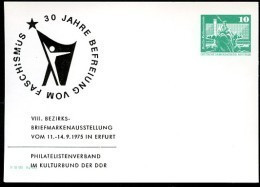 DDR PP16 D2/022 Privat-Postkarte BEFREIUNG VOM FASCHISMUS Erfurt 1975 - Private Postcards - Mint