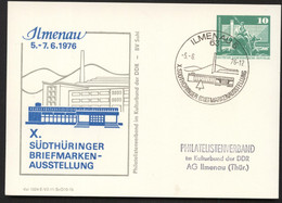 DDR PP16 D2/036 Privat-Postkarte AUSSTELLUNG INGENIEURSCHULE Ilmenau Sost. 1976  NGK 4,00 € - Postales Privados - Usados