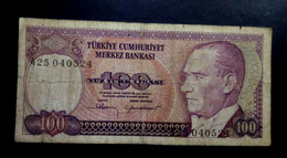 A6  TURQUIE   BILLETS DU MONDE   TURKEY  BANKNOTES  100  LIRASI 1984 - Turquie