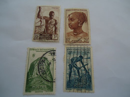 AFRIQUE OCCIDENTALE  FRANCE  USED   STAMPS 4  MEN  WOMENS - Andere & Zonder Classificatie