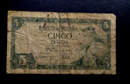 A6  ESPAGNE   BILLETS DU MONDE   SPAIN  BANKNOTES  5  PESETAS 1951 - 5 Pesetas