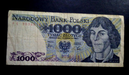 A6  POLOGNE   BILLETS DU MONDE   POLAND  BANKNOTES  1000  ZLOTYCH  1982 - Pologne