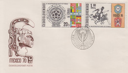 Enveloppe  FDC  1er  Jour   TCHECOSLOVAQUIE    Coupe  Du   Monde  De  Football   MEXIQUE   1970 - 1970 – Mexico