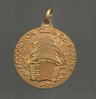 Médaille,, ACCORDEON CLUB DE FRANCE, Musique & Musiciens, 2 Scans , Frais Fr 1.65 E - Professionnels / De Société