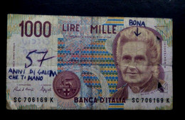 A6  ITALIE   BILLETS DU MONDE   ITALIA  BANKNOTES  1000  LIRE 1990 - [ 9] Sammlungen