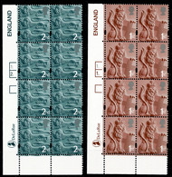 Ref 1572 - GB 2003 England 2nd Class - Euro "E" Regionals In Plate Blocks Of 8 - MNH - Inghilterra