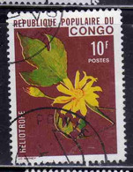 CONGO PEOPLE'S REPUBLIQUE REPUBLIC 1976  FLORA FLOWERS HELIOTROPE 10fr OBLITERE' USED USATO - Oblitérés