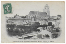 CPA - CELLES SUR BELLE - VUE GENERALE - EGLISE ET ABBAYE - Celles-sur-Belle